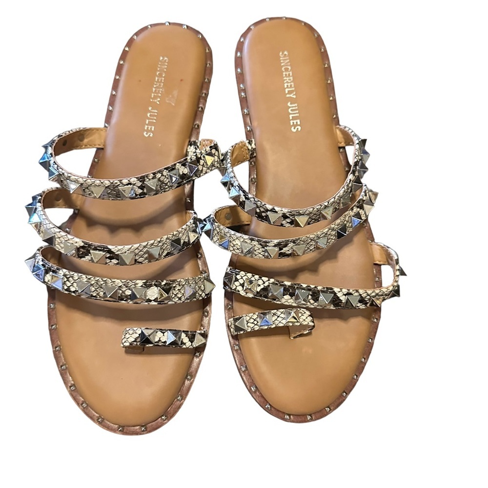 Sincerely Jules snakeskin studded sandals - Picture 5 of 5